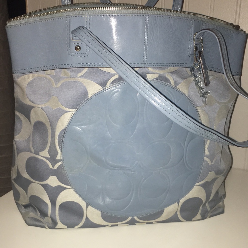 Light blue Coach tote